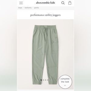 Abercrombie Kids girls performance utility joggers sage size 13/14
